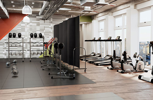 Accordion wall for healthcare - gym & fitness centers
