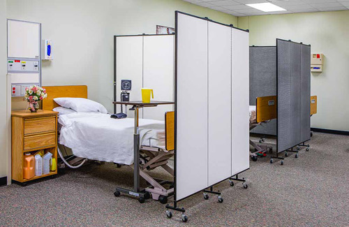 Accordion wall for healthcare - patient privacy 