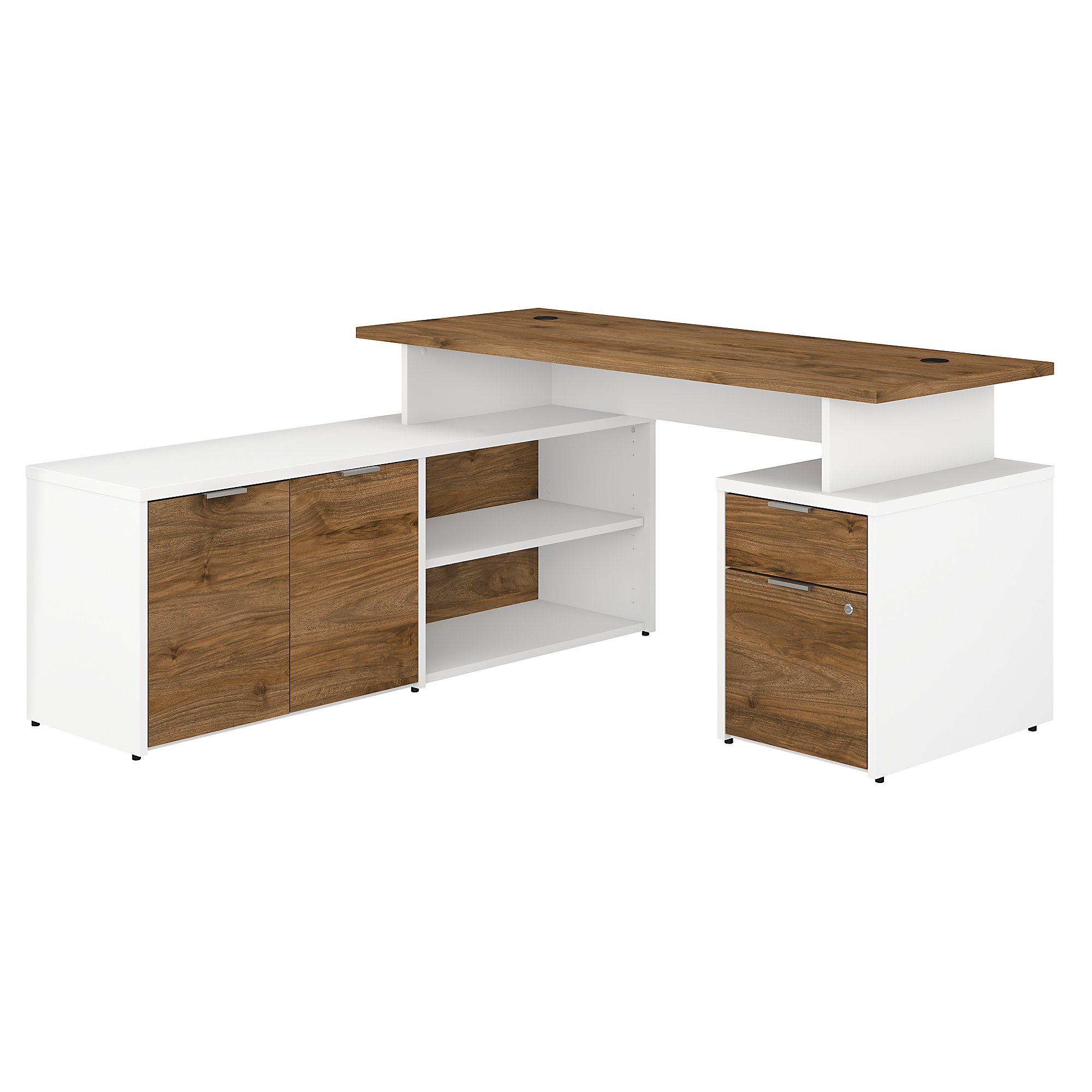 Home office ideas home office furniture l shaped desk 2 drawers and cabinet