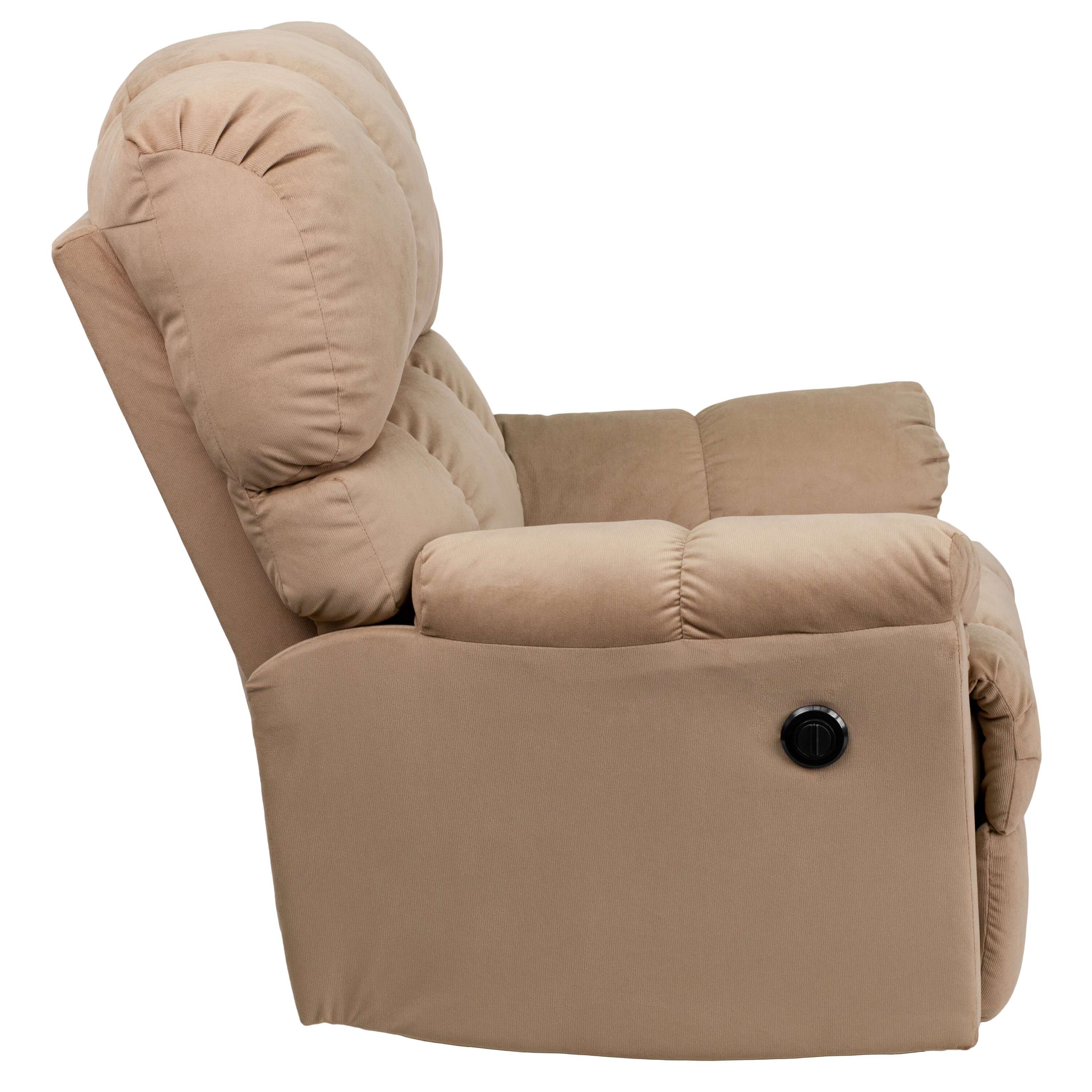 Microfiber recliner side view 1