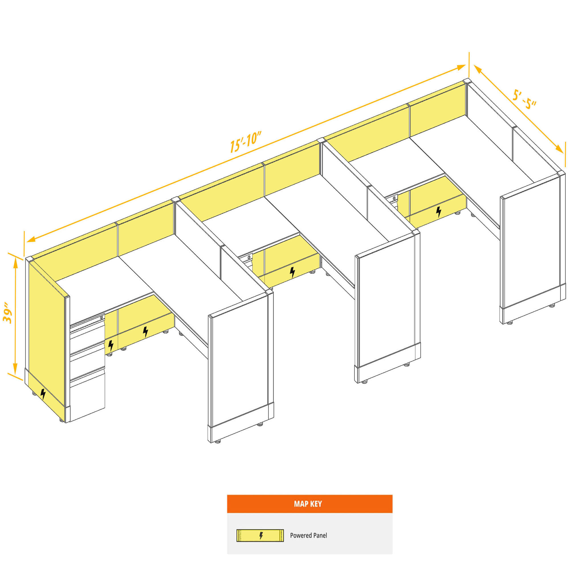 Modular furniture CUB 3 39 P 55 PSO