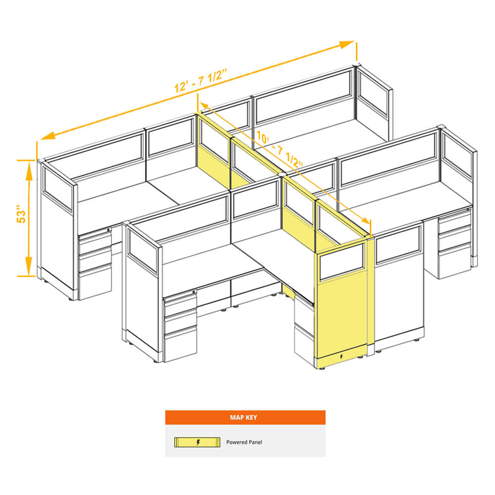 Modular furniture CUB 4 53 P 56 G ESP WH PSO