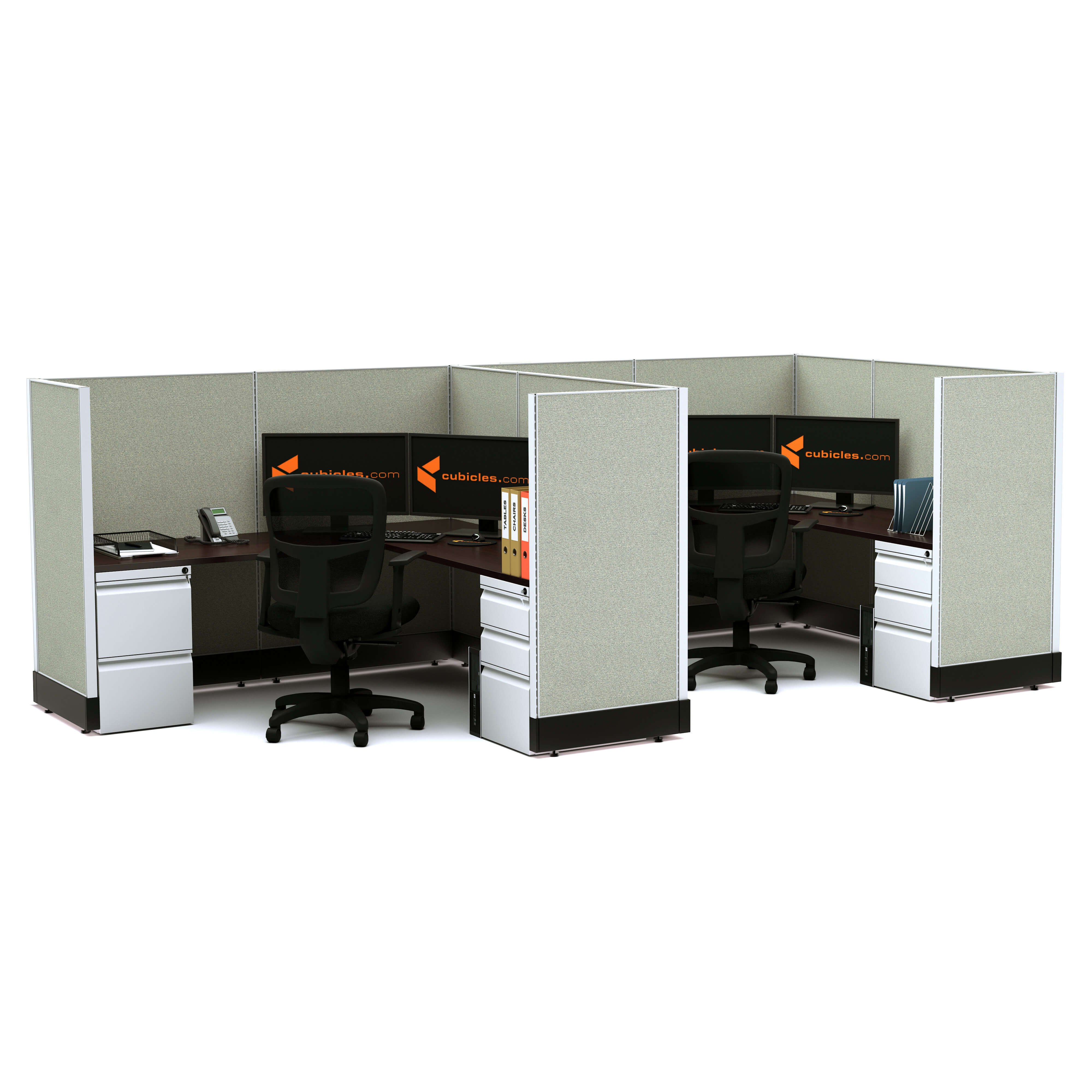 Modular office furniture workstation desk 53 2pack inline powered