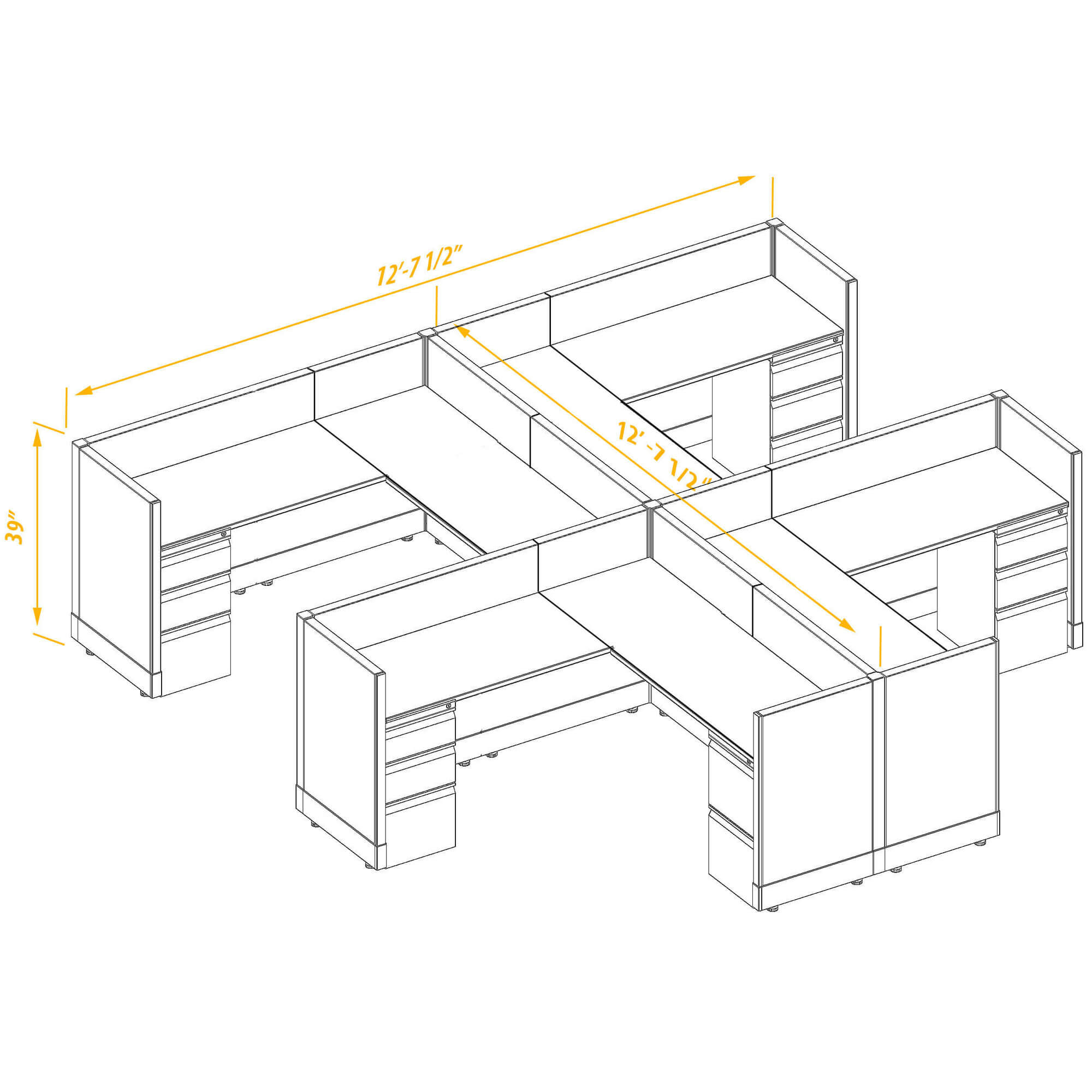 Office workstations CUB 4 39 66 PSO