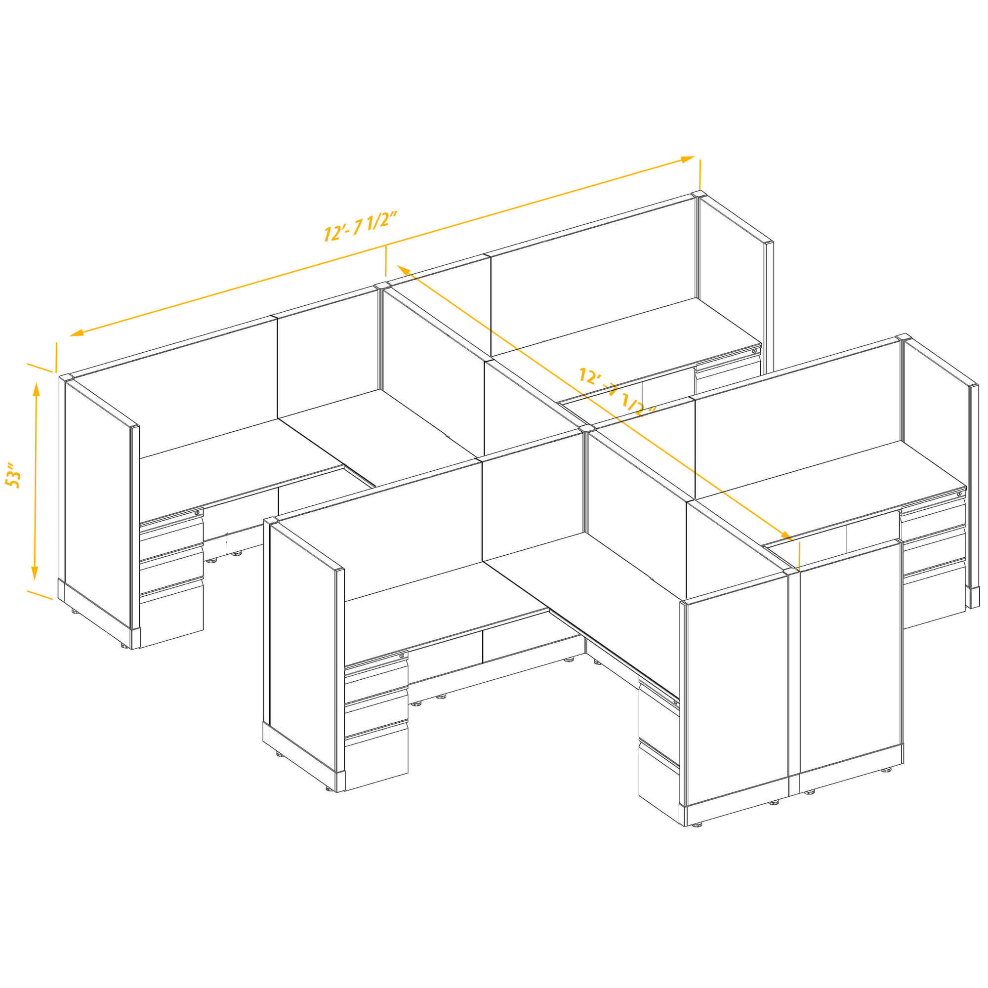 Office workstations CUB 4 53 66 PSO