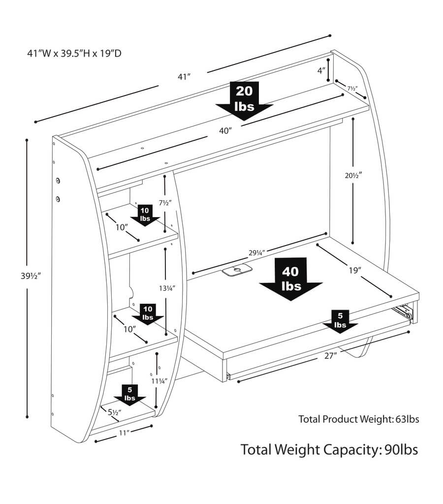 Wall mount laptop desk scheme