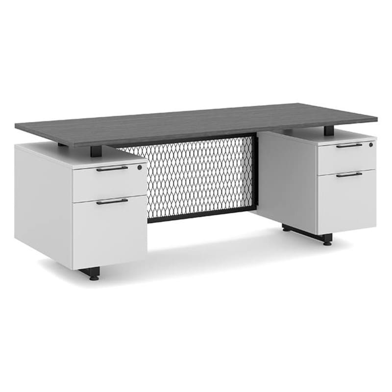 Straight office desk newport gray top 2