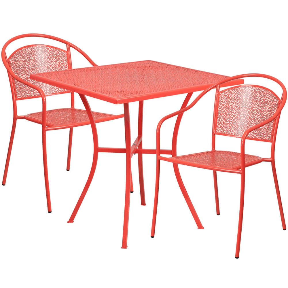 Bistro table set CUB CO 28SQ 03CHR2 RED GG FLA