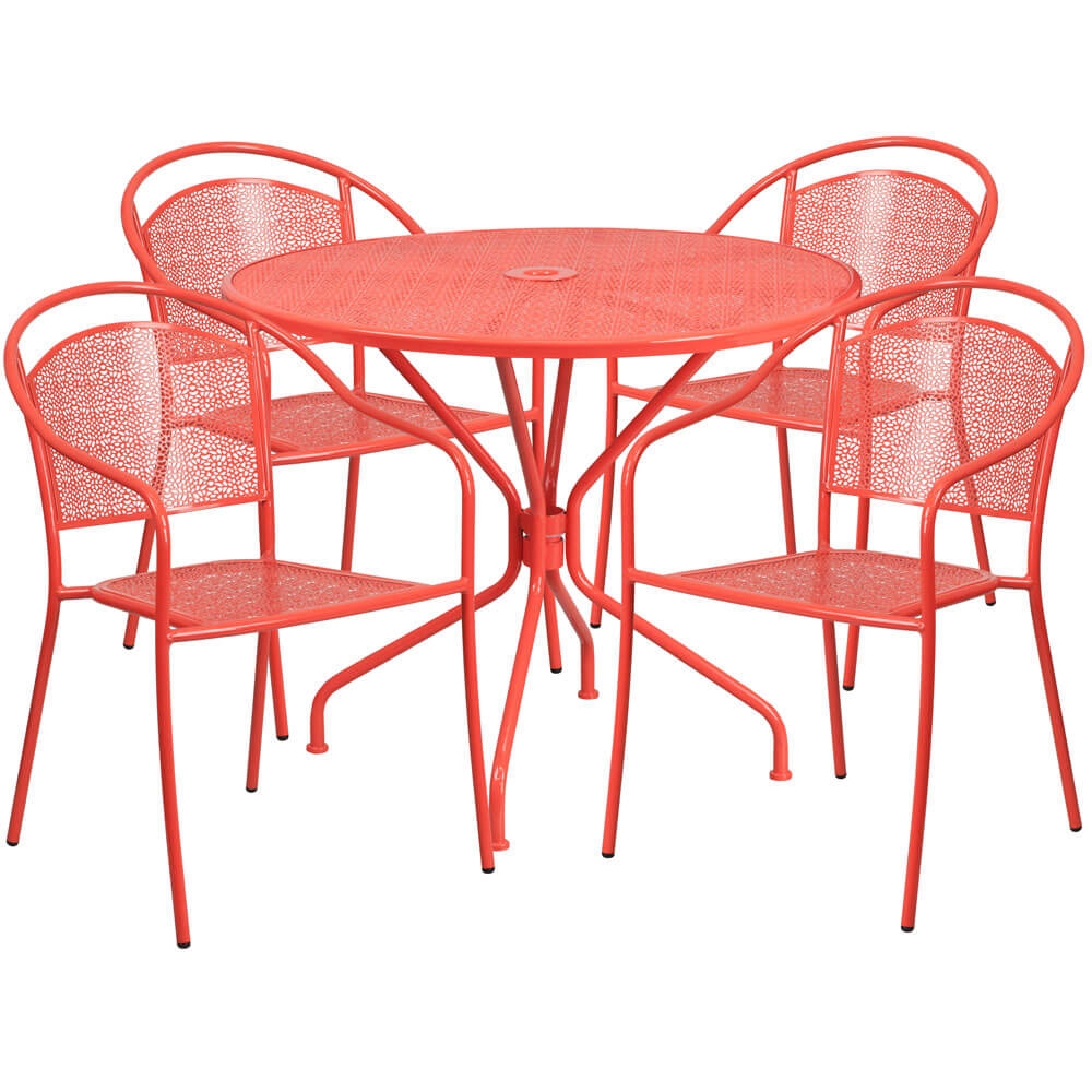 Bistro table set CUB CO 35RD 03CHR4 RED GG FLA