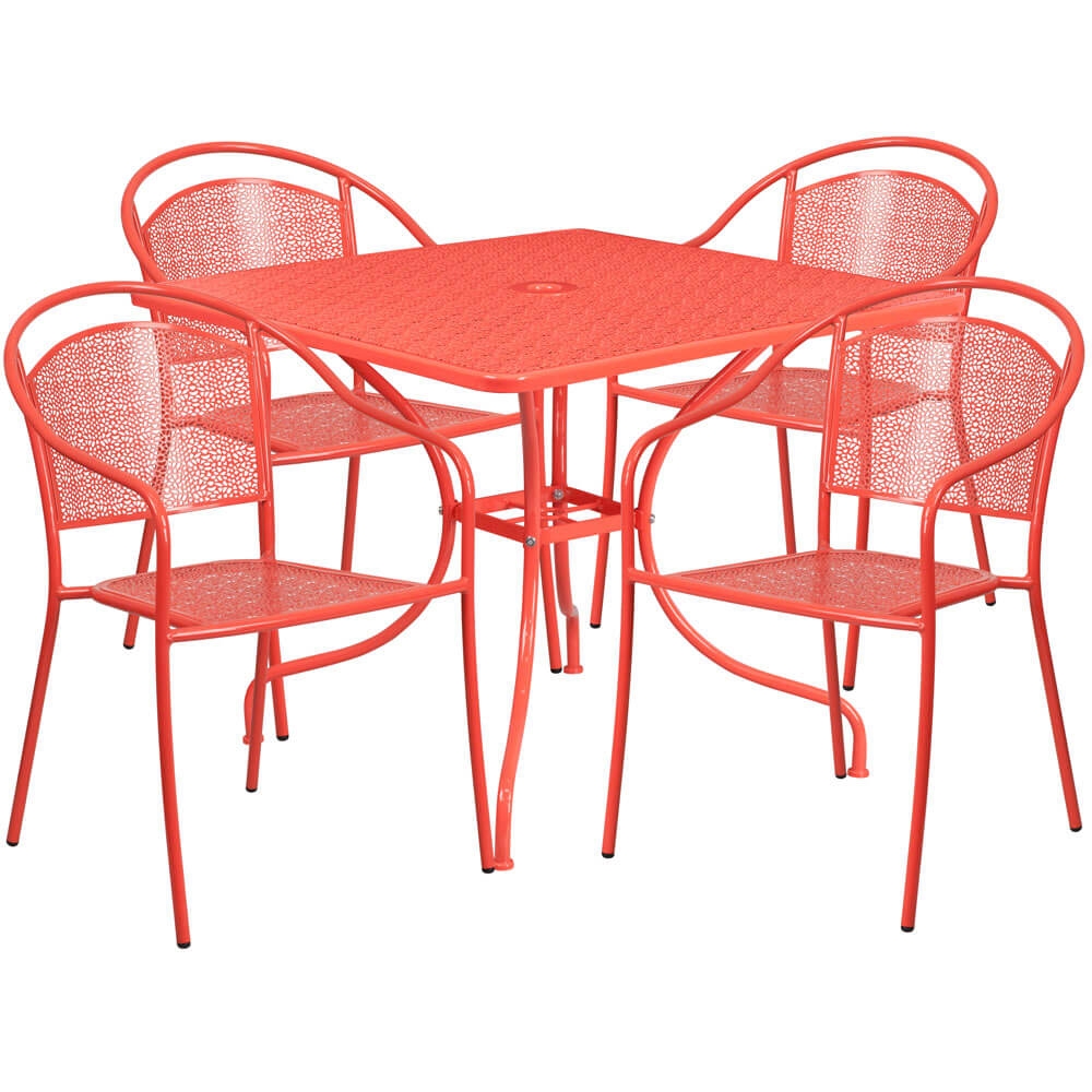 Bistro table set CUB CO 35SQ 03CHR4 RED GG FLA