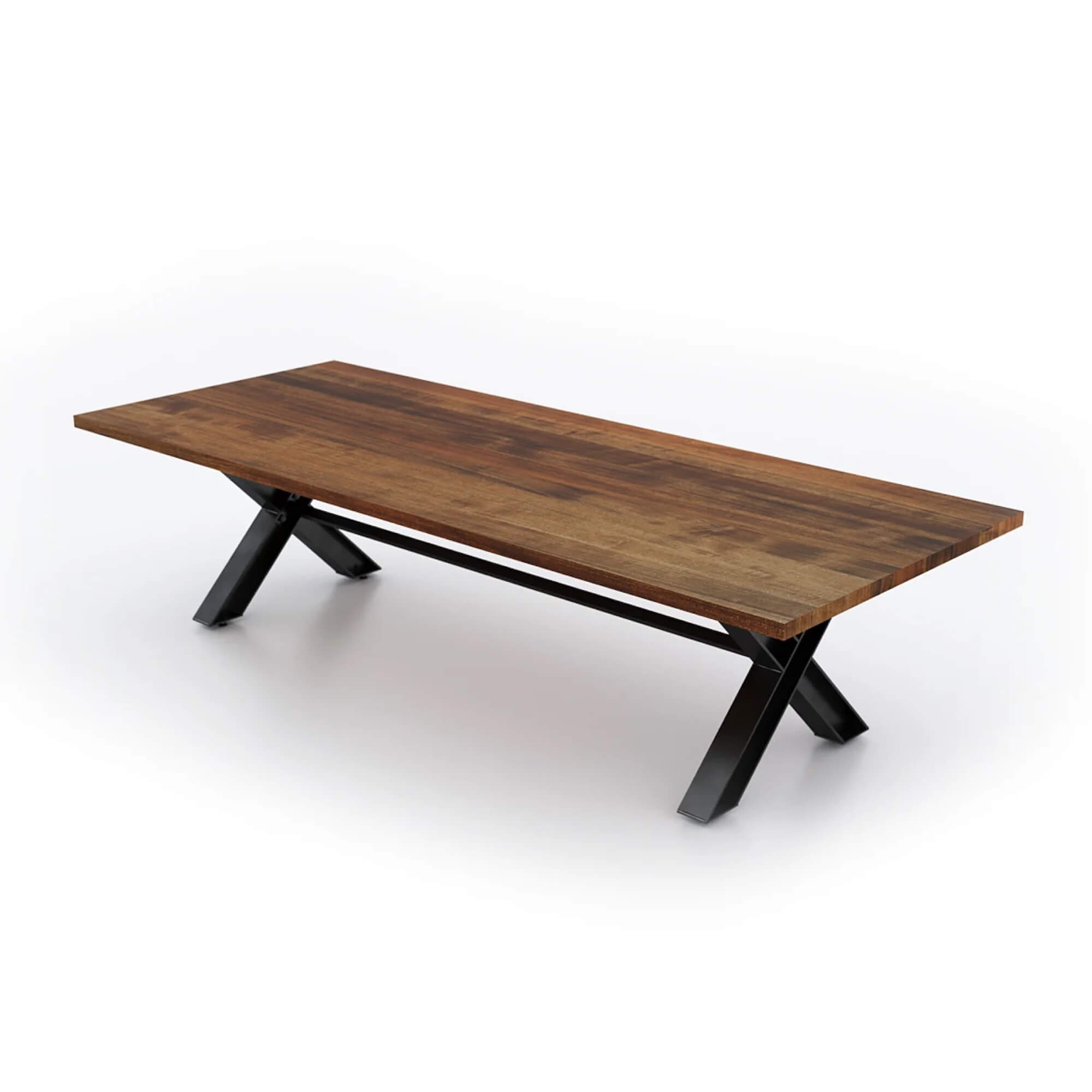 Conference room tables conference room id6 industrial conference table angle view chestnut 1