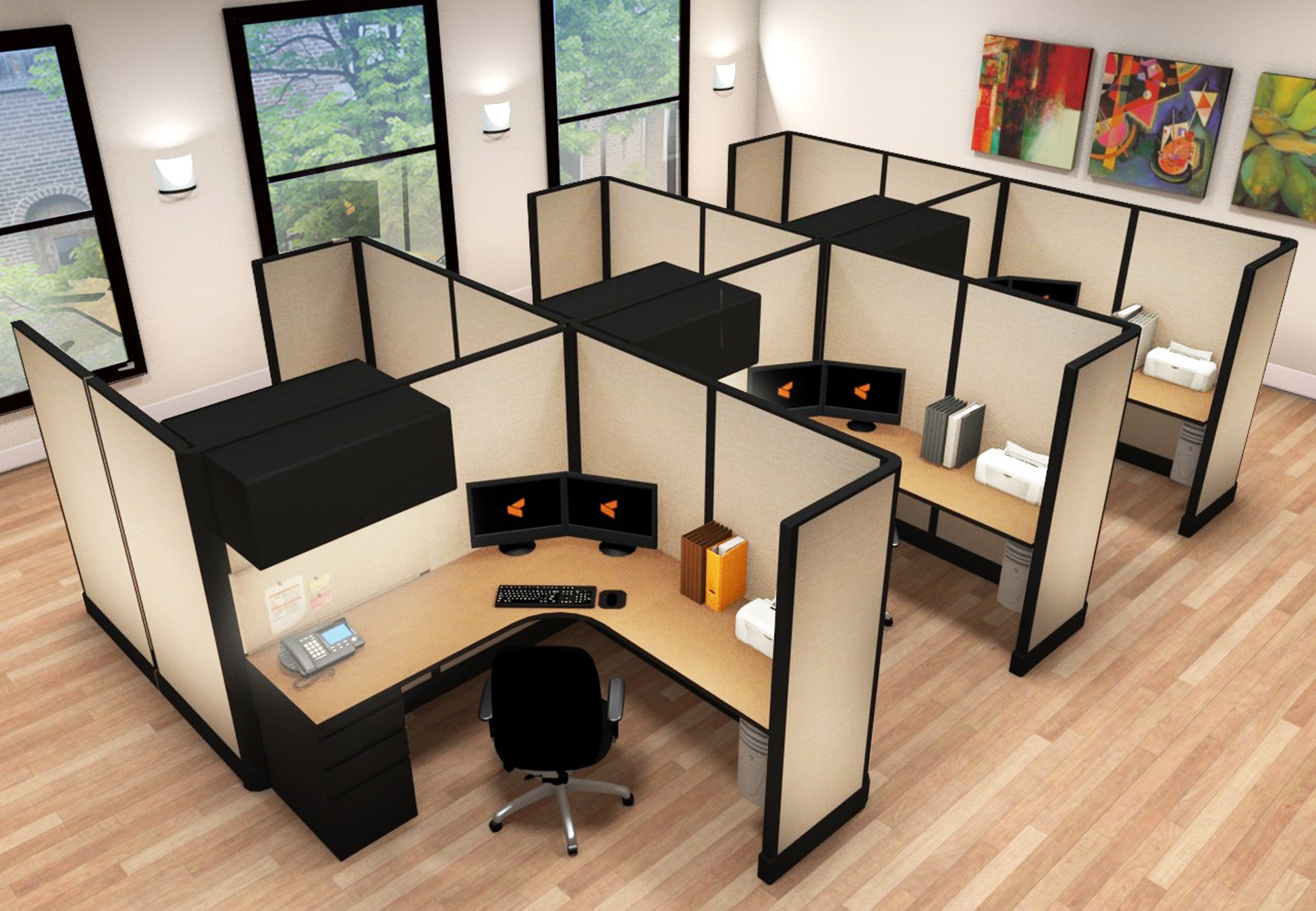 O2 series medium size cubicles 6x6x67 cluster