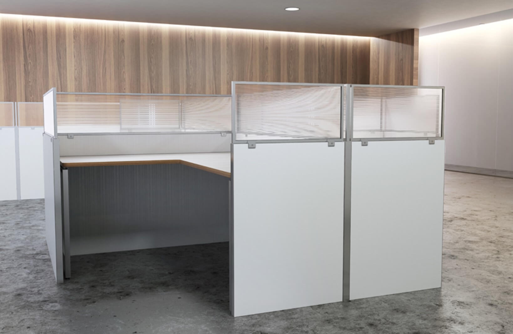 Cubicle dividers environmental sideview