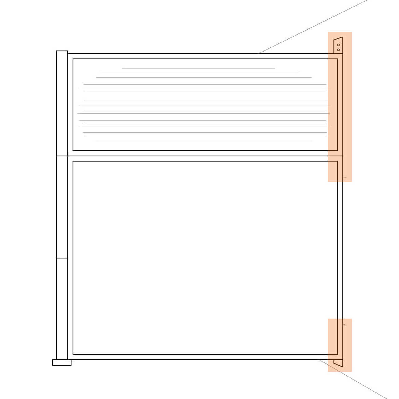 Modular panels wall bracket placement