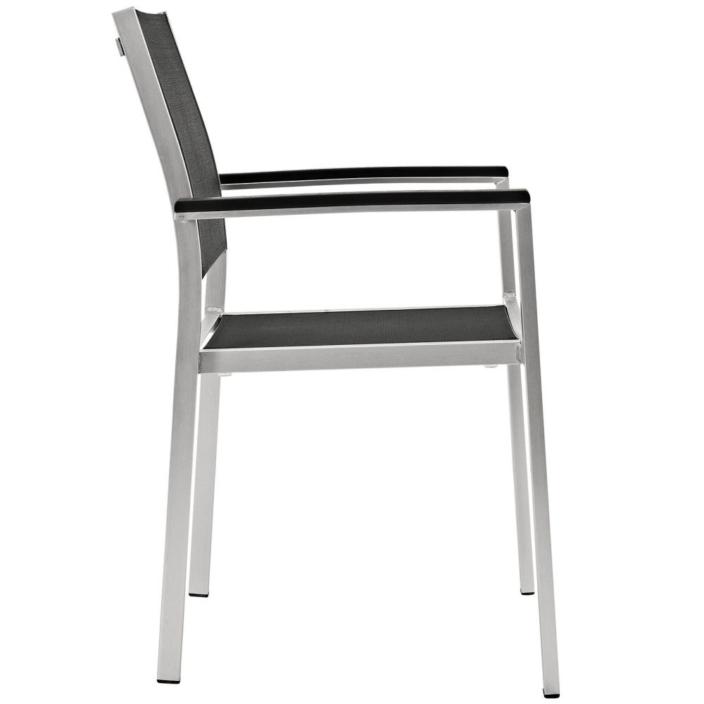 Dining chairs with metal legs side view