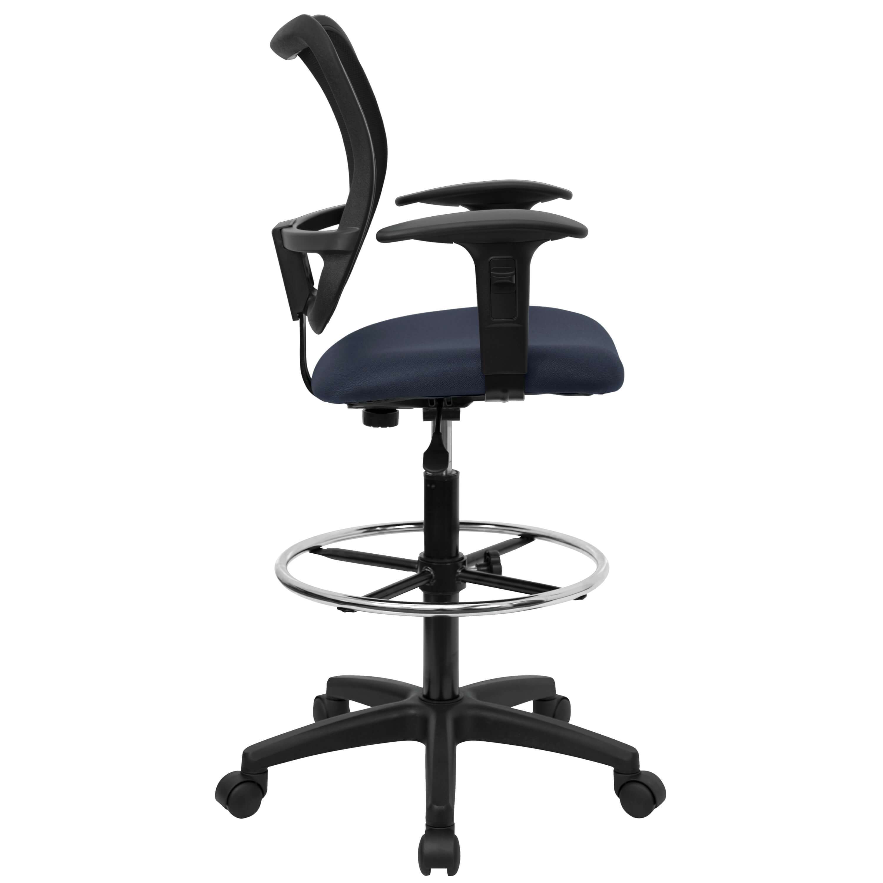 Drafting office chair side view
