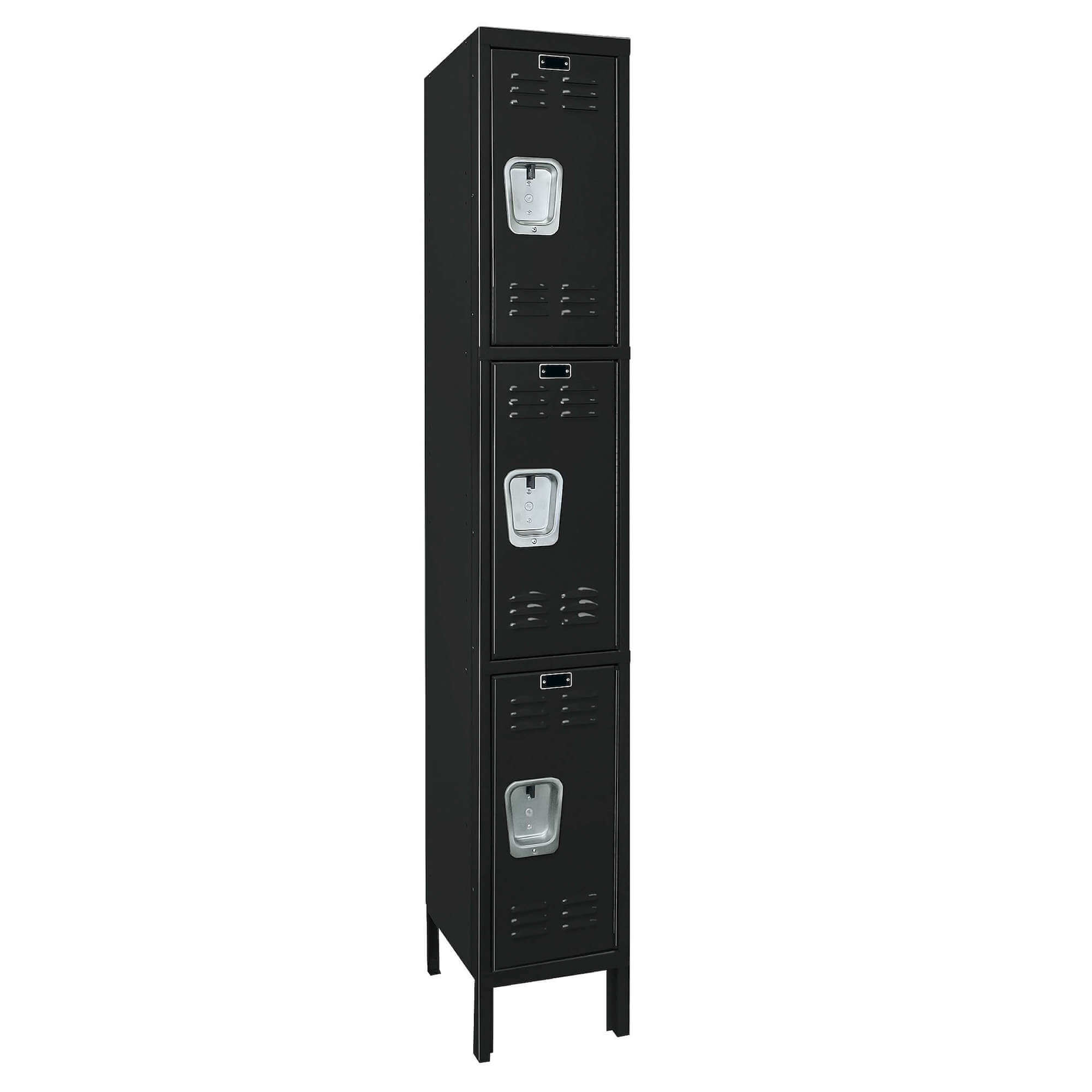 Employee lockers metal lockers wardrobe locker 1w 3t black angle view