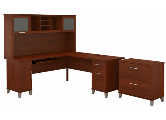L shaped computer desk with traditional file cabinet 72 w highlight hansen cherry 2 L shaped computer desk with traditional file cabinet 72 w highlight hansen cherry 2