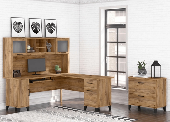 L shaped computer desk with traditional file cabinet 72 w space view fresh walnut 2 L shaped computer desk with traditional file cabinet 72 w space view fresh walnut 2