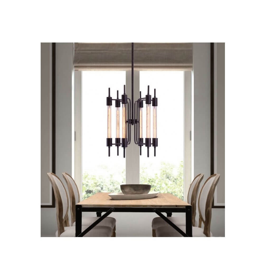 Modern dining room light fixtures environmental view