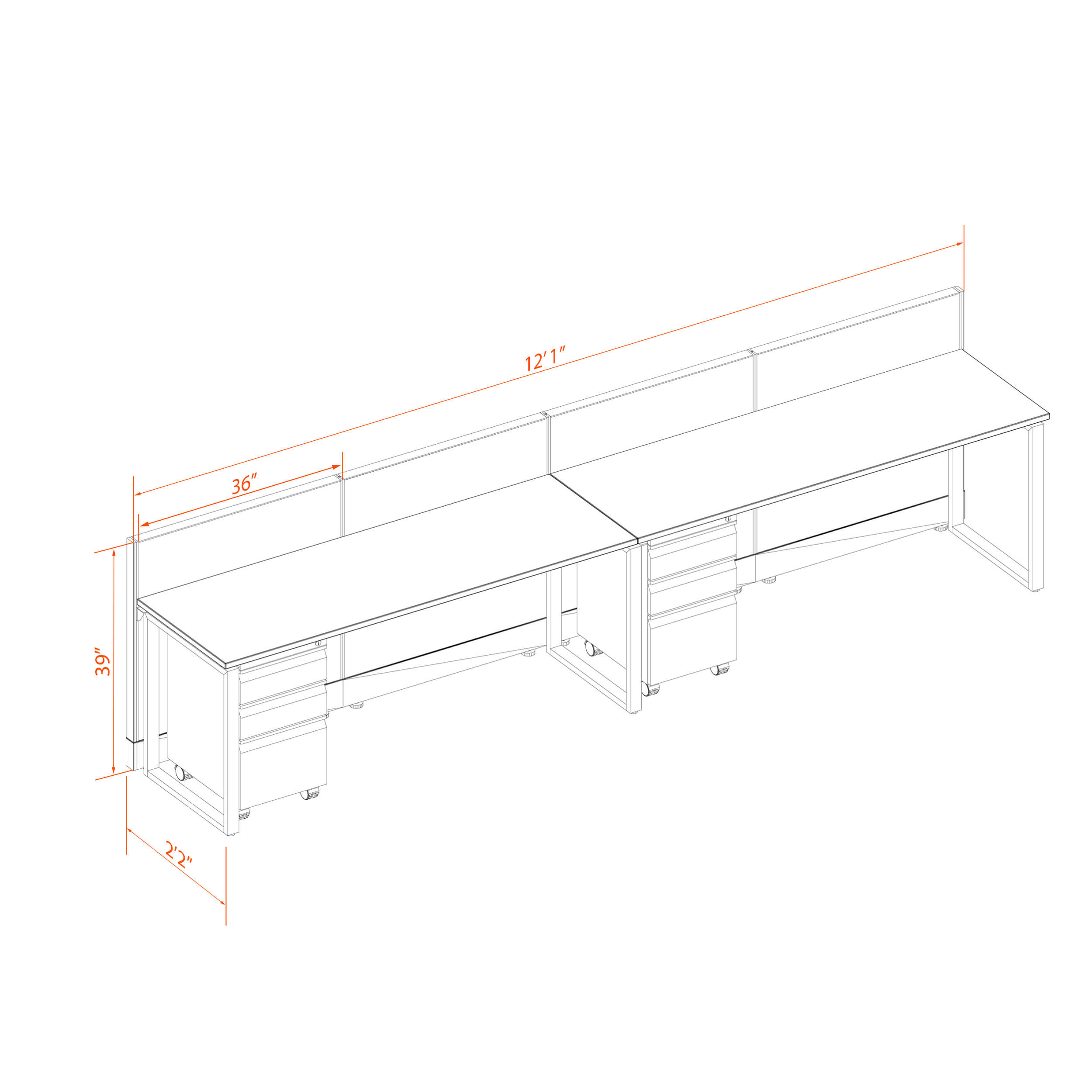 Office benching systems 2p 6239