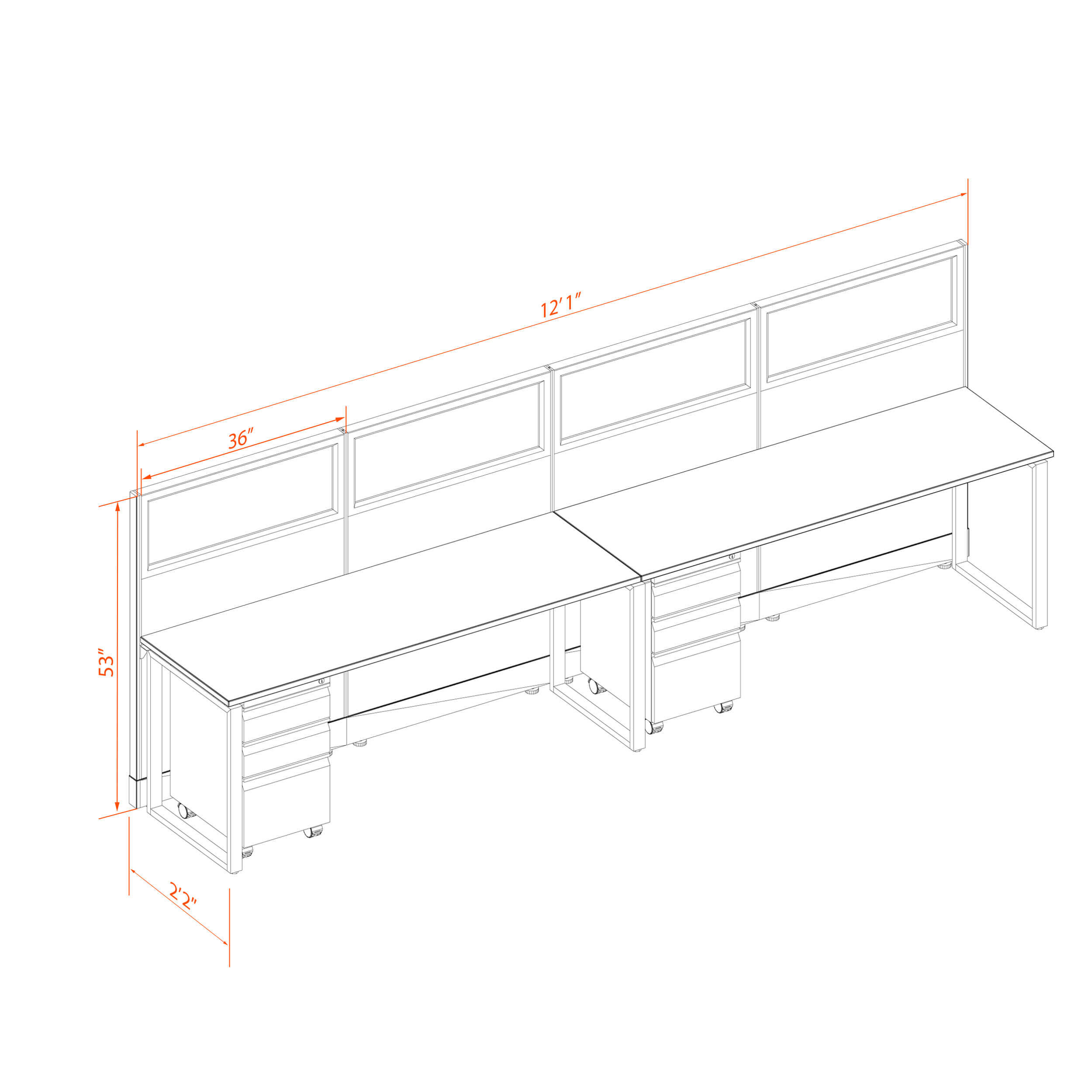 Office benching systems 2p 6253g