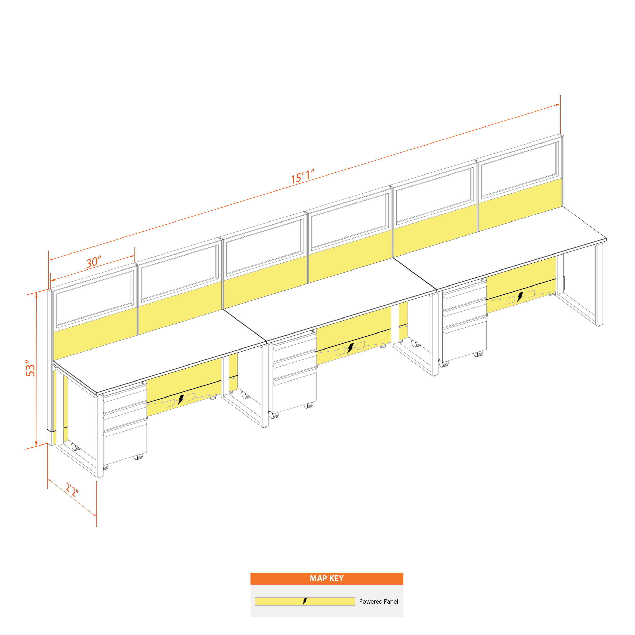 Office benching systems 52 3 53gp
