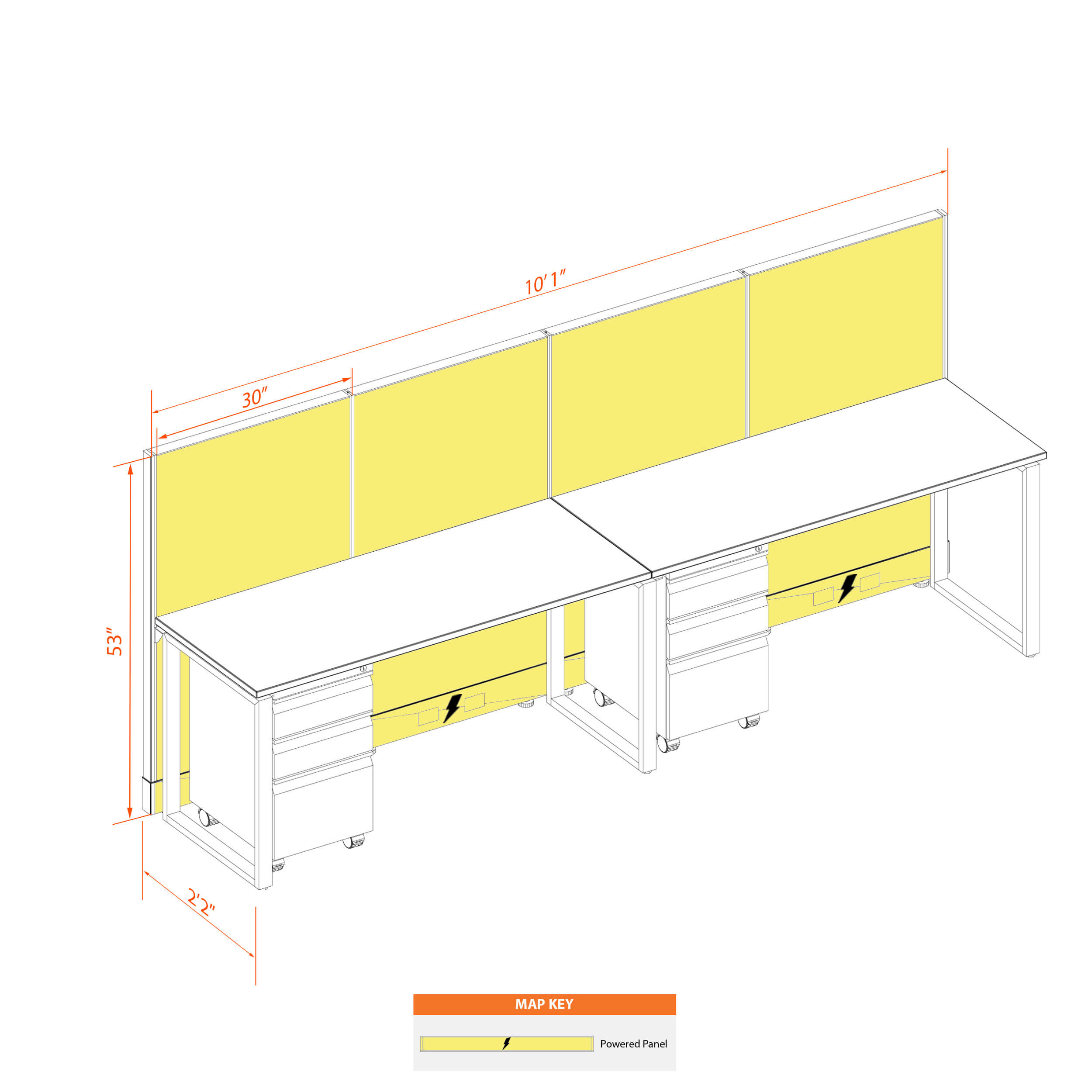 Office benching systems 52
