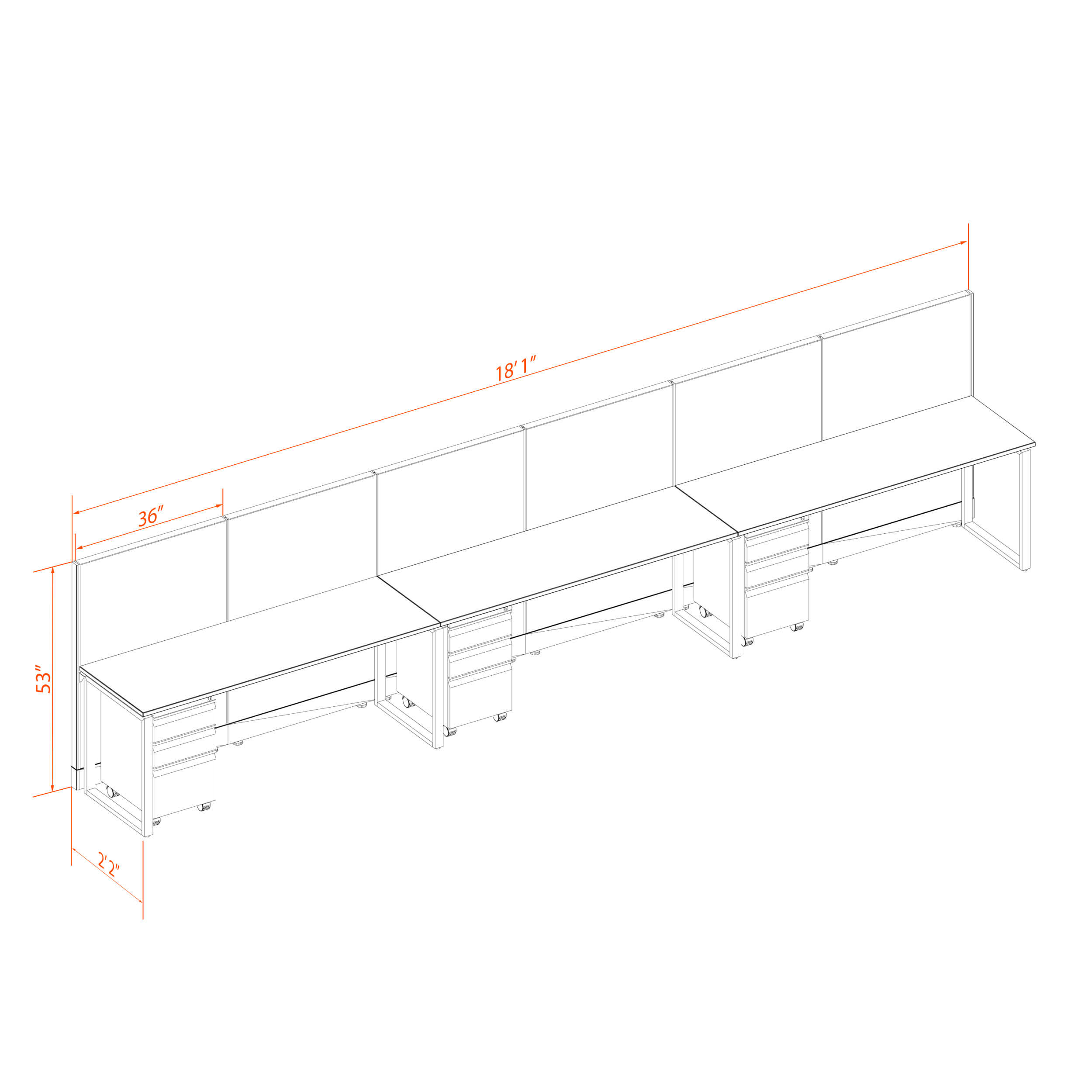 Office benching systems 62 3 53