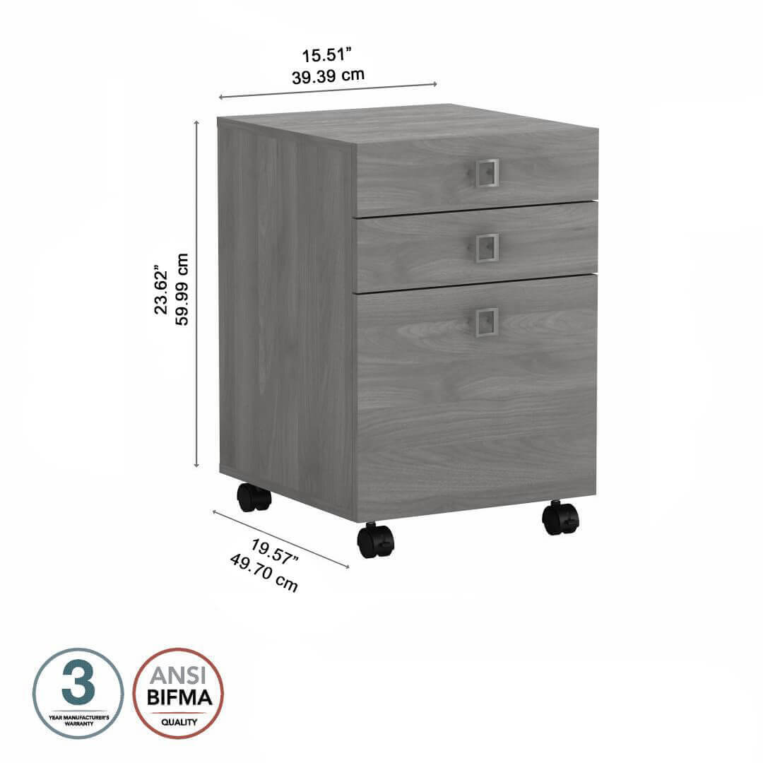 Clarity mobile pedestal 3 drawer dimensions 1