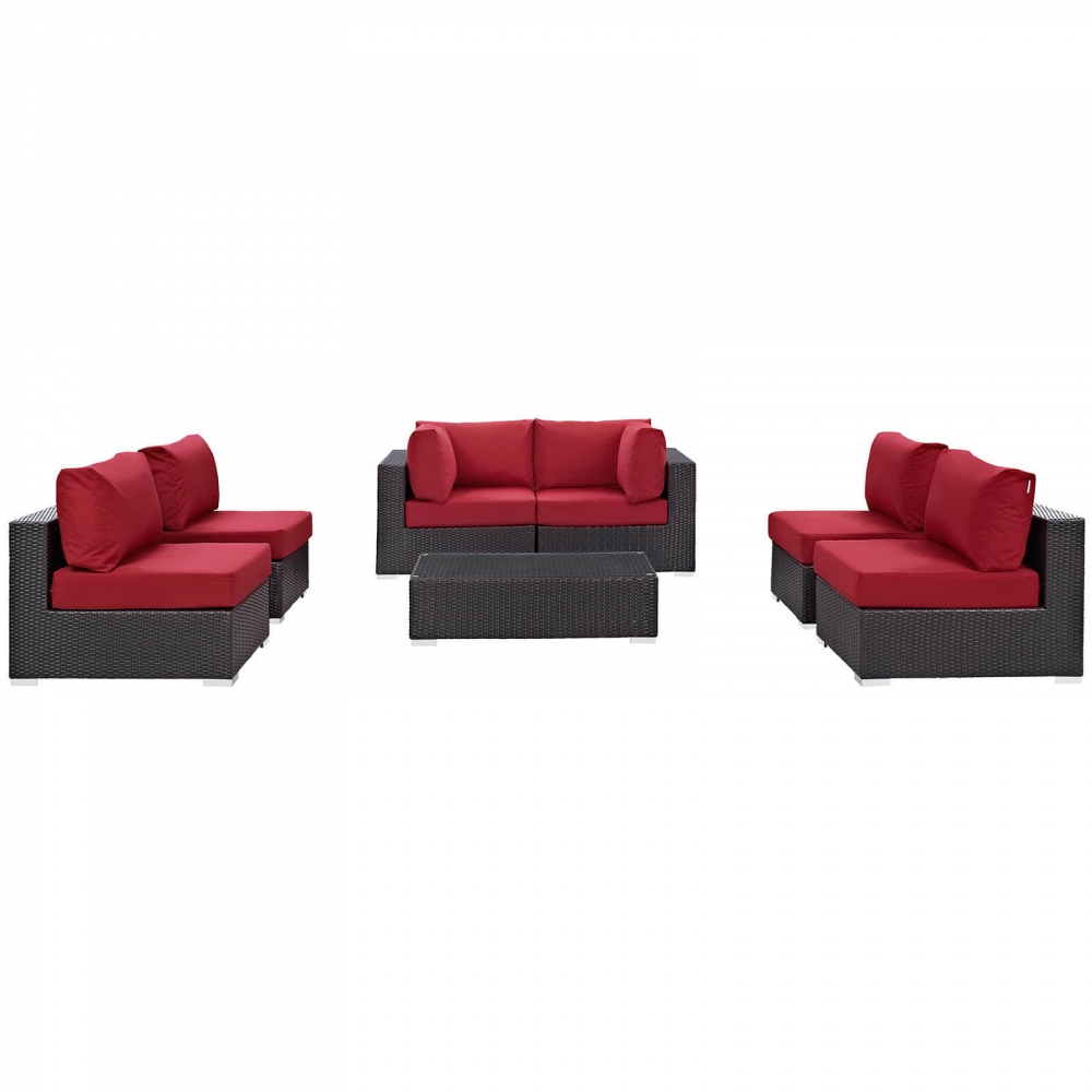 Outdoor lounge furniture CUB EEI 2164 EXP RED SET MOD