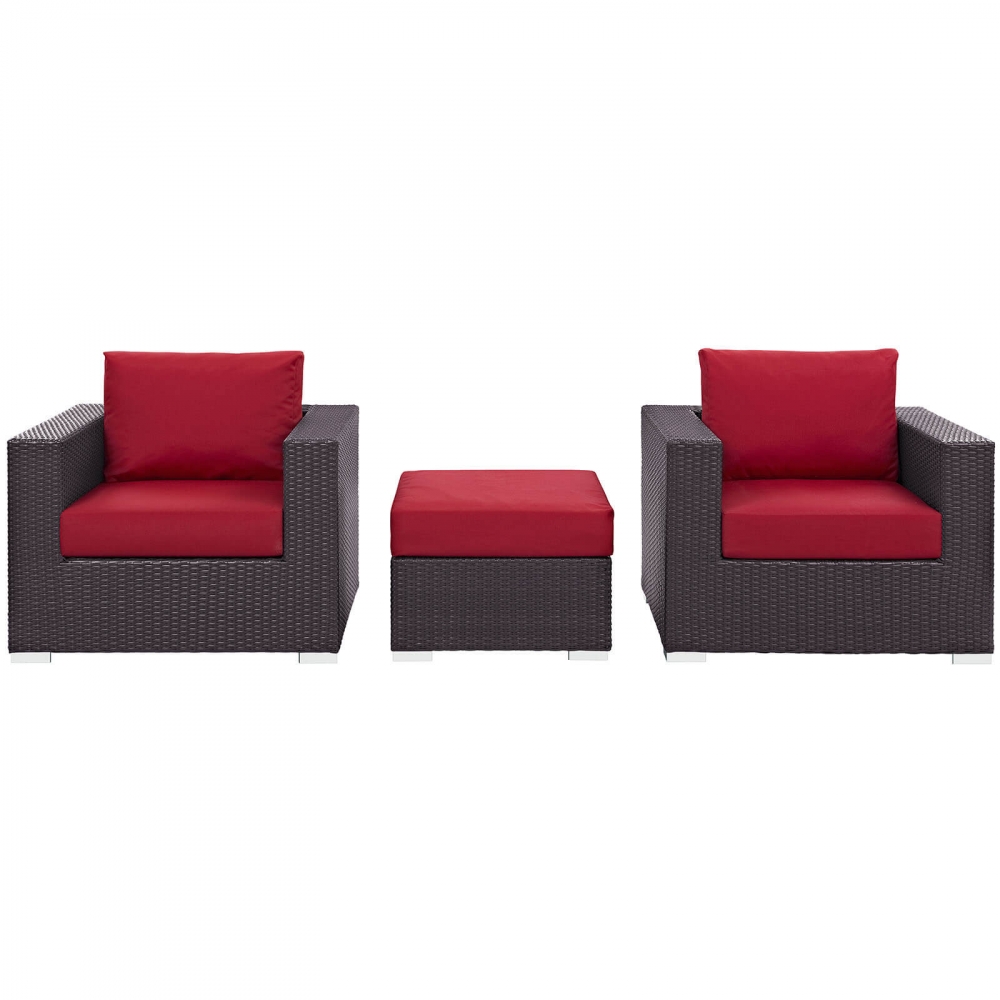 Outdoor lounge furniture CUB EEI 2174 EXP RED SET MOD