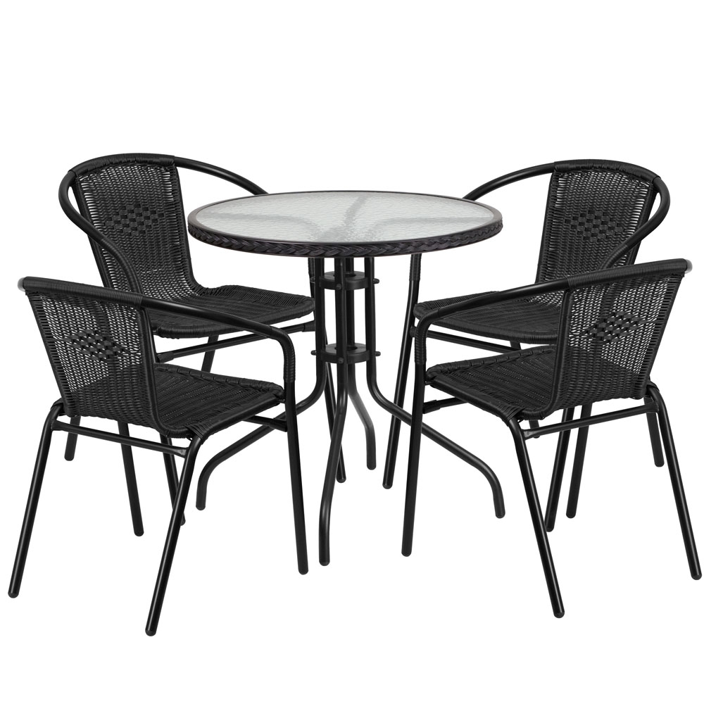 Outdoor table and chairs CUB TLH 087RD 037BK4 GG FLA