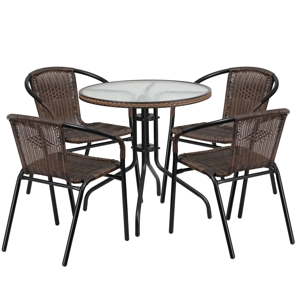 Outdoor table and chairs CUB TLH 087RD 037BN4 GG FLA