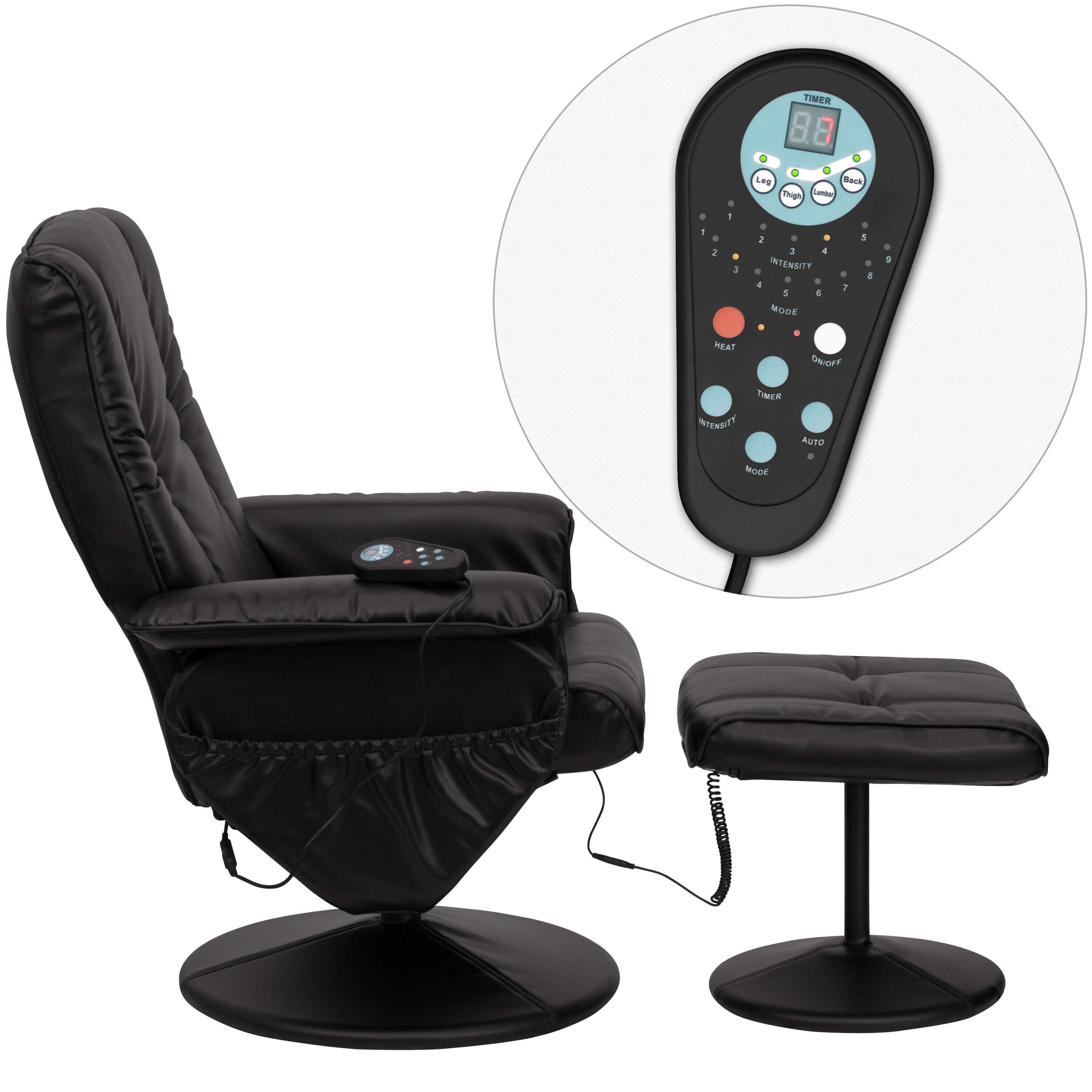 Recliner massage chair remote view
