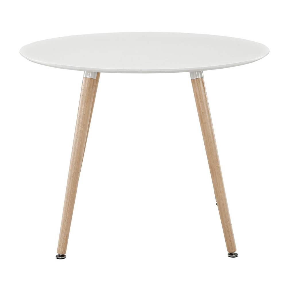 Round restaurant table side view