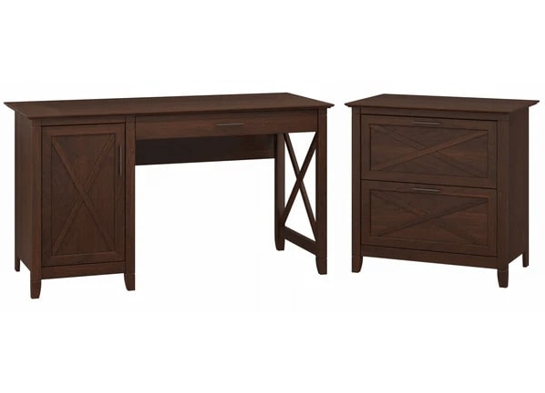 Rustic style desk with drawer lateral file cabinet highlight bing cherry