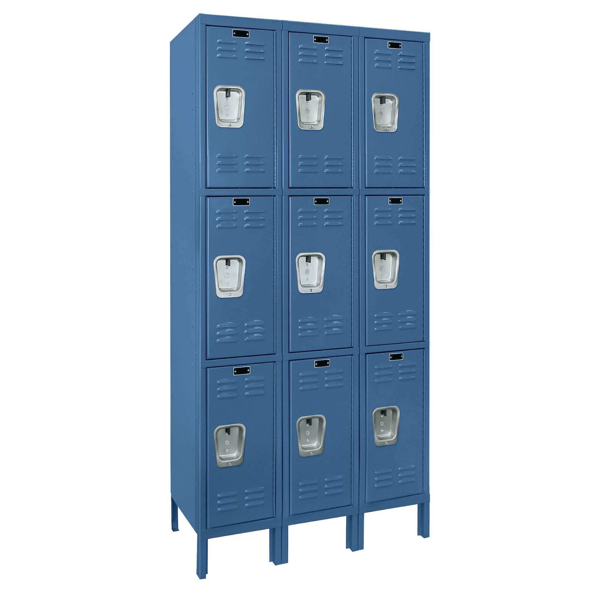 Employee locker metal locker box locker 3w 3t marine blue angle view 1