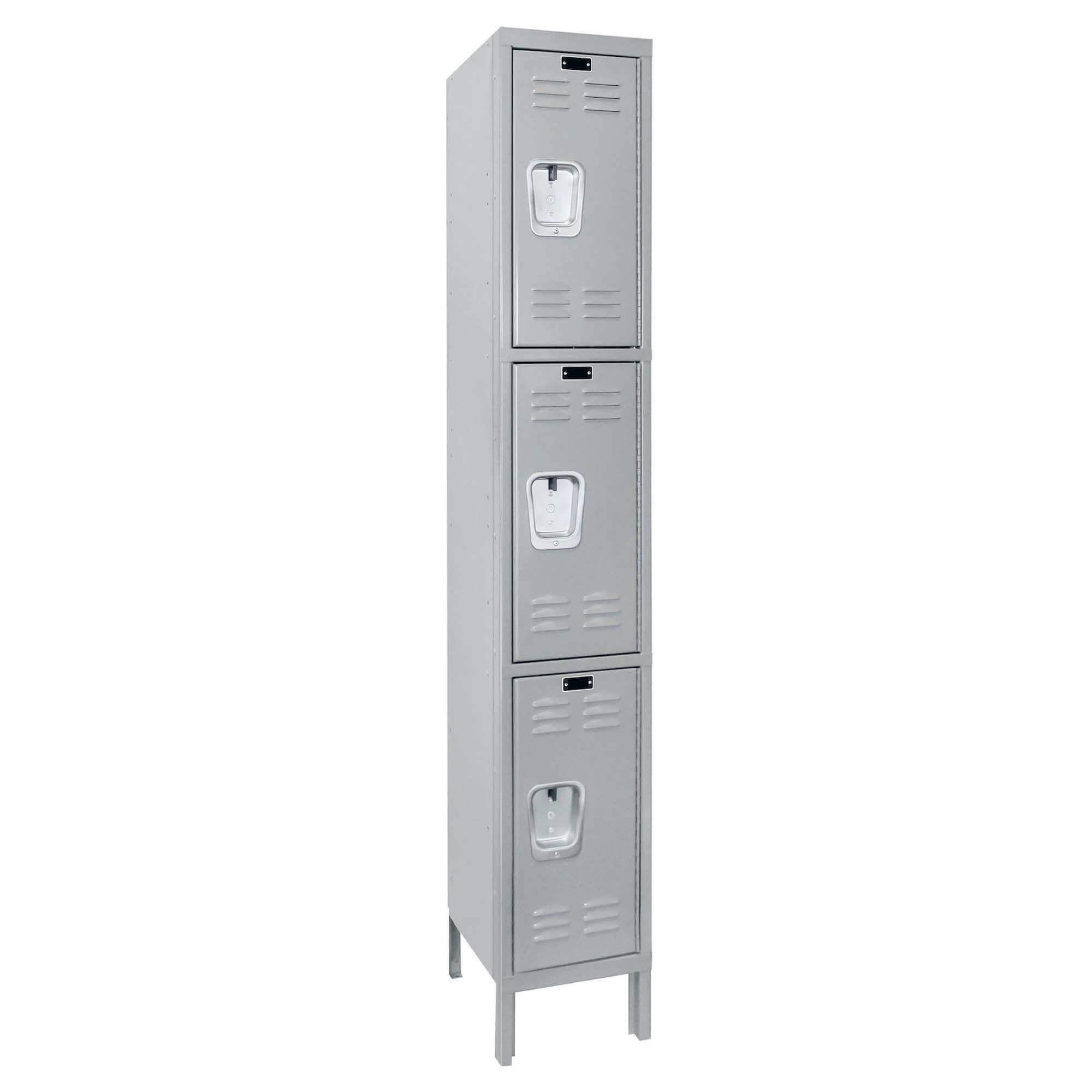 Employee lockers metal lockers wardrobe locker 1w 3t light gray angle view