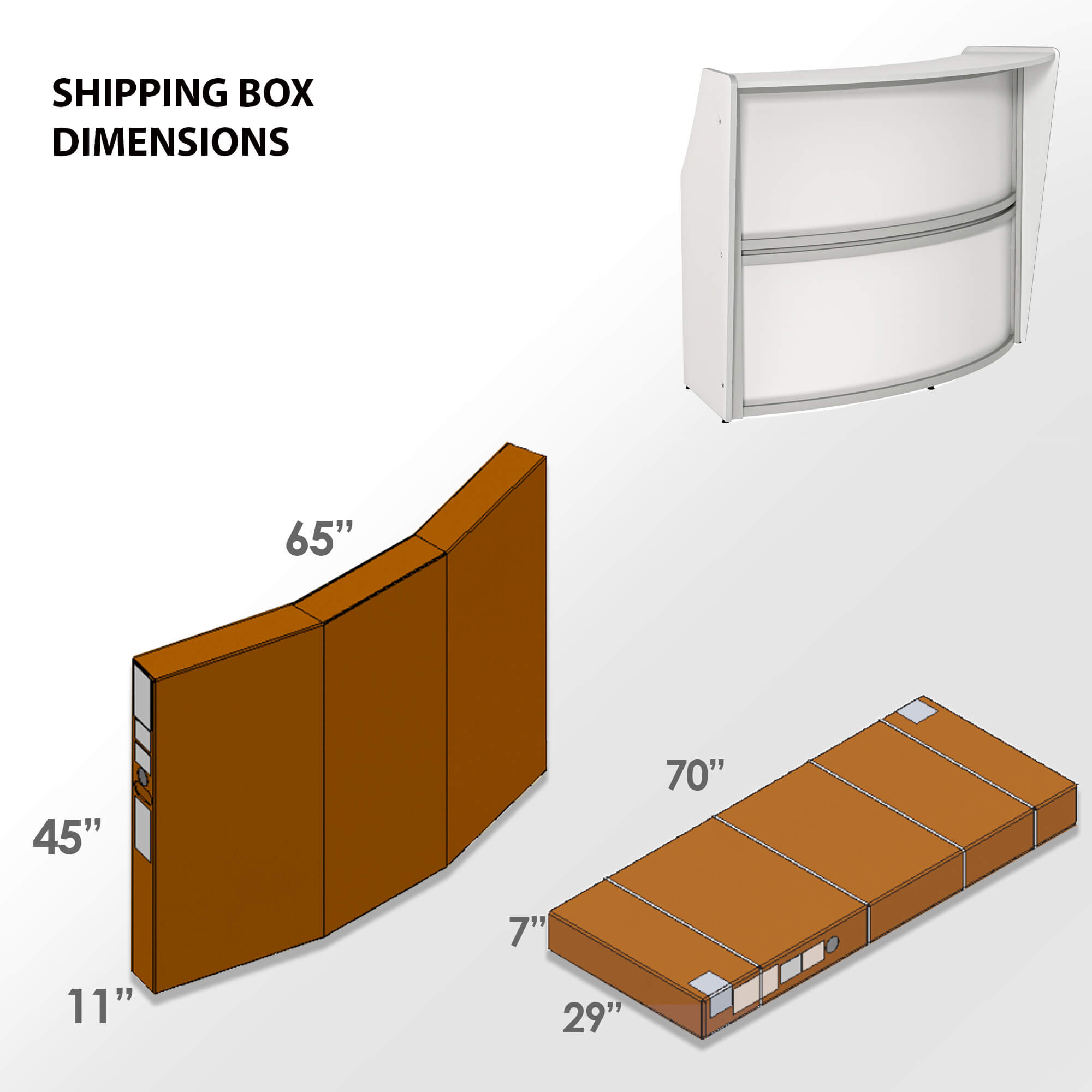 Li1 elegant curved reception desk box dimensions 1 2