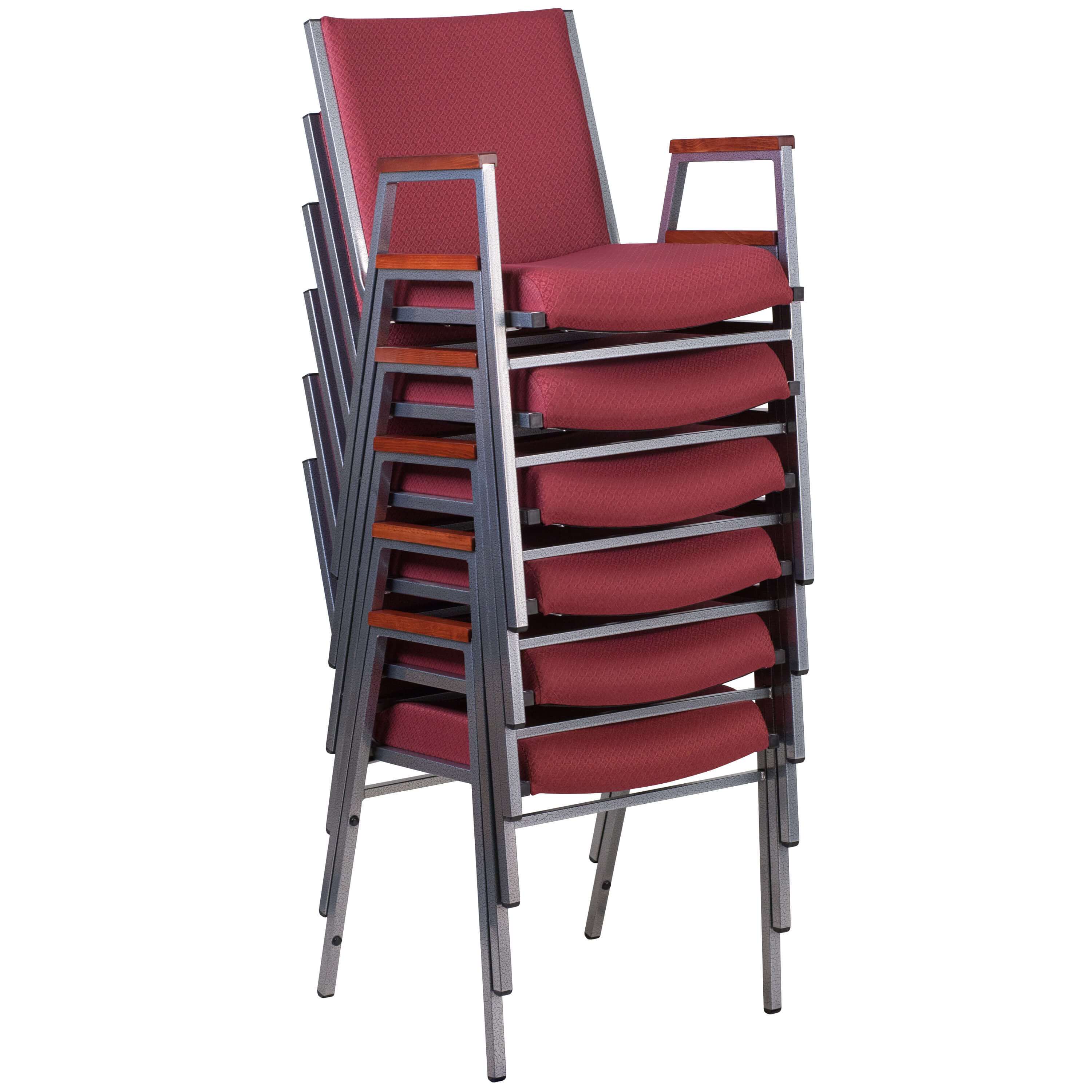 Stackable office chairs stacked