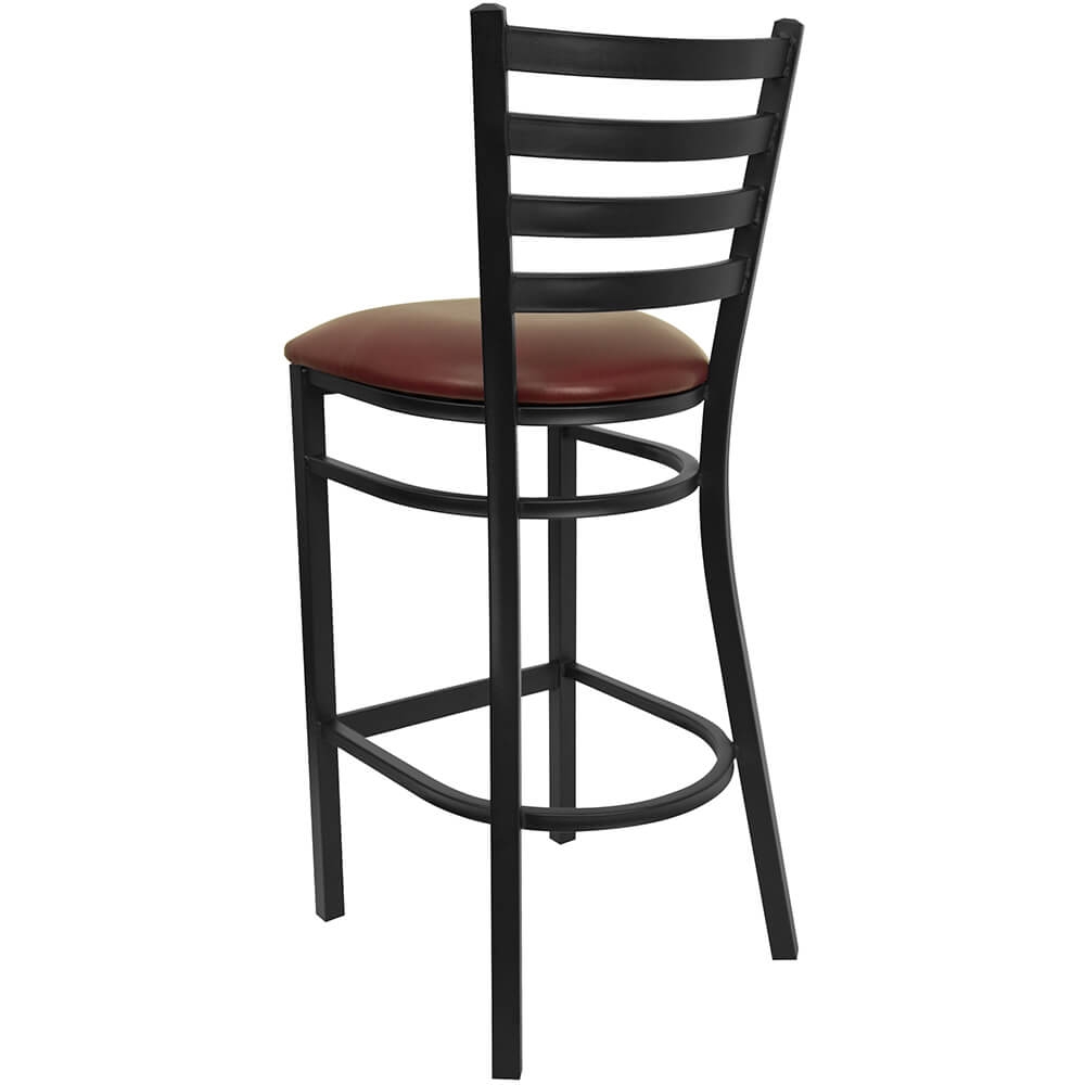 Tall bar stools with backs back view