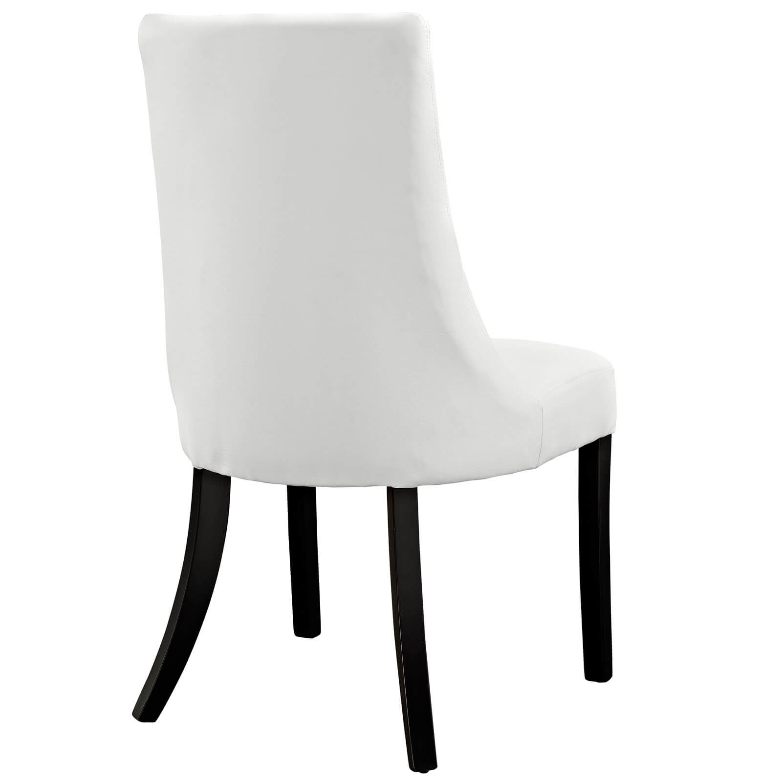 Upholstered dining chair back view