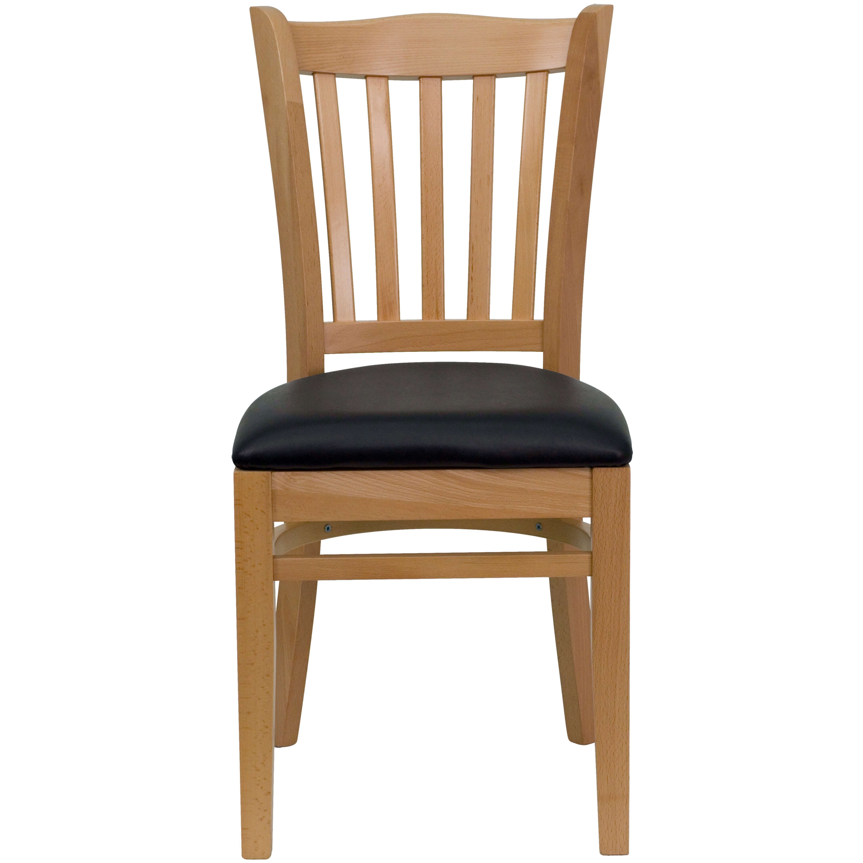 Vertical slat back chair front view