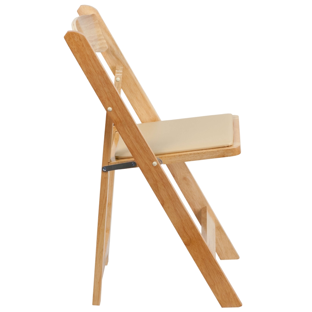 Wooden folding chairs side view