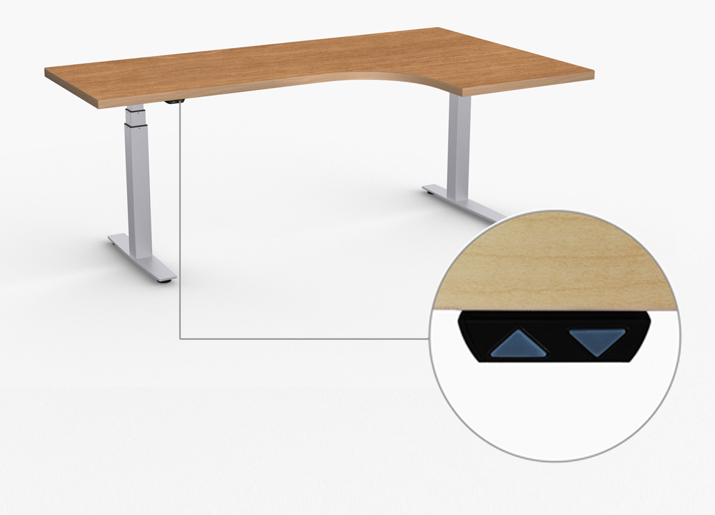 Adjustable Height Desks by Special T - Standard Up/Down switch is included.