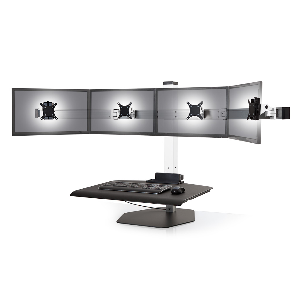 Stand Sit Desk Conversion Kit from LCD Arms - Shown in White